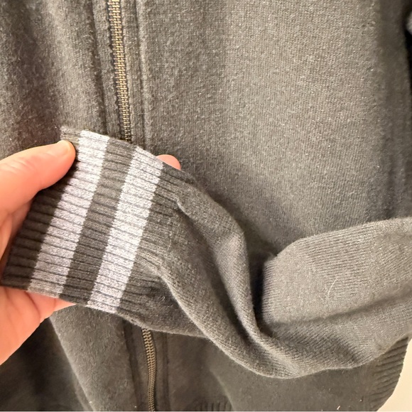 LINKSOUL John Ashworth Mens Full Zip Sweater L Olive Green Cotton Cashmere EUC - Picture 4 of 7